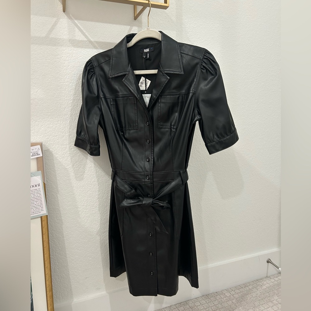 Black Vegan Leather Dress